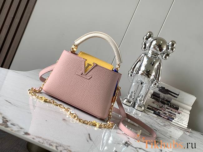 Louis Vuitton Mini LV Capucines Beige Yellow 21x14x8cm - 1