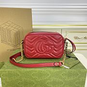 Gucci Mini Marmont Camera Red 18x12x6cm - 4