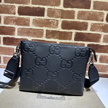 Gucci Jumbo GG Medium Messenger Bag Black 31×24.5×5cm