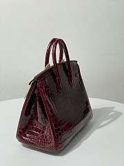 Hermes Birkin 25 Red Wine Crocodile Gold Hardware 25cm - 2