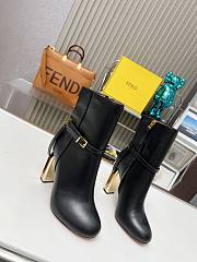 Fendi Delfina Black Leather High-heeled Boots - 2