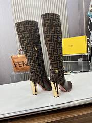 Fendi Delfina Brown Leather High-heeled Boots 10cm - 4