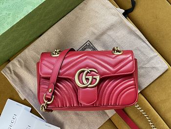 Gucci Marmont Red Gold Shoulder Bag 23 x 14 x 6 cm