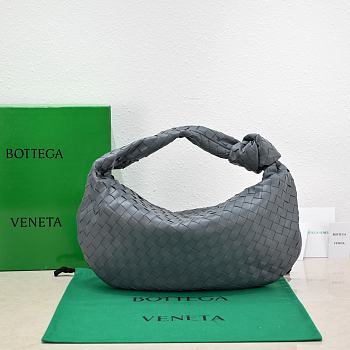 Bottega Veneta Small Jodie Intrecciato Leather Shoulder Bag Grey 48x40x16cm