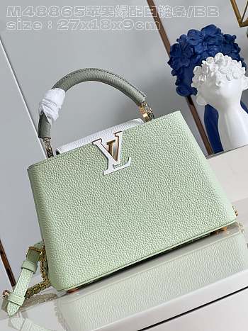 Louis Vuitton LV Capucines BB Green White 27x18x9cm
