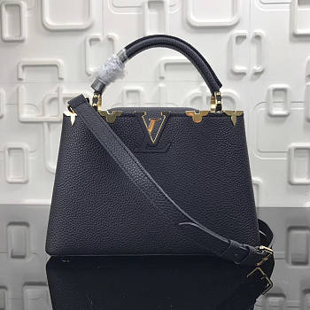 Louis Vuitton LV Capucines BB Black Gold 27x18x9cm