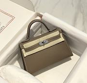 Hermes Mini Kelly 20 Epsom Leather Etoupe With Silver Hardware 20cm - 1