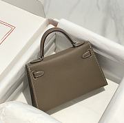 Hermes Mini Kelly 20 Epsom Leather Etoupe With Silver Hardware 20cm - 6