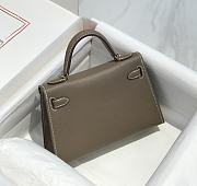 Hermes Mini Kelly Epsom Leather Etoupe With Gold Hardware 19cm - 3