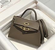 Hermes Mini Kelly Epsom Leather Etoupe With Gold Hardware 19cm - 4