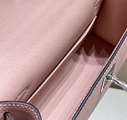 Hermes Mini Kelly Epsom Pink Silver Hardware 19cm - 5
