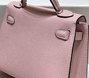 Hermes Mini Kelly Epsom Pink Silver Hardware 19cm - 3