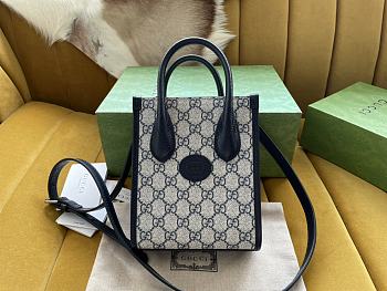 Gucci Mini Tote Bag With Interlocking Blue G 20x16x7cm