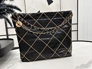 Chanel 22 Bag Glossy Calfskin & Gold-Tone Metal Black 39 × 42 × 8 cm - 3