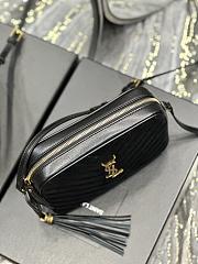 YSL Camera Lou Crossbody Bag Black Suede 23x16x6cm - 5