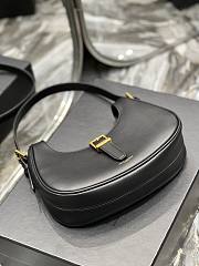 YSL Le Fermoir Hobo Black Bag Shiny Leather 24.5×18×7cm - 4