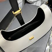 YSL Le Fermoir Leather Shoulder Bag White 24.5×18×7cm - 6