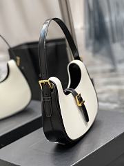 YSL Le Fermoir Leather Shoulder Bag White 24.5×18×7cm - 4