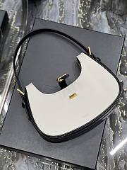 YSL Le Fermoir Leather Shoulder Bag White 24.5×18×7cm - 2