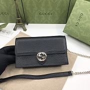 Gucci Interlocking Leather Mini Bag Black 20×12×4cm - 1