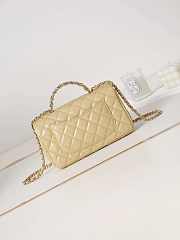 Chanel Camellia Flap With top Handle Bag Beige 21cm - 2