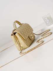Chanel Camellia Flap With top Handle Bag Beige 21cm - 5