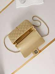 Chanel Camellia Flap With top Handle Bag Beige 21cm - 6