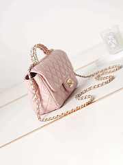 Chanel Camellia Flap With top Handle Bag Pink 21cm - 6