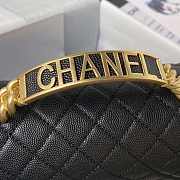 Chanel Boy Bag With Handle Caviar Gold Black 25x14.5x8cm - 4