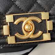 Chanel Boy Bag With Handle Caviar Gold Black 25x14.5x8cm - 2