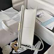 Chanel Boy Bag With Handle Caviar Gold White 25x14.5x8cm - 5