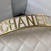 Chanel Boy Bag With Handle Caviar Gold White 25x14.5x8cm - 4