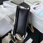 Chanel Boy Bag With Handle Caviar Gold Black 20x12x7cm - 6