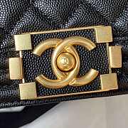 Chanel Boy Bag With Handle Caviar Gold Black 20x12x7cm - 3