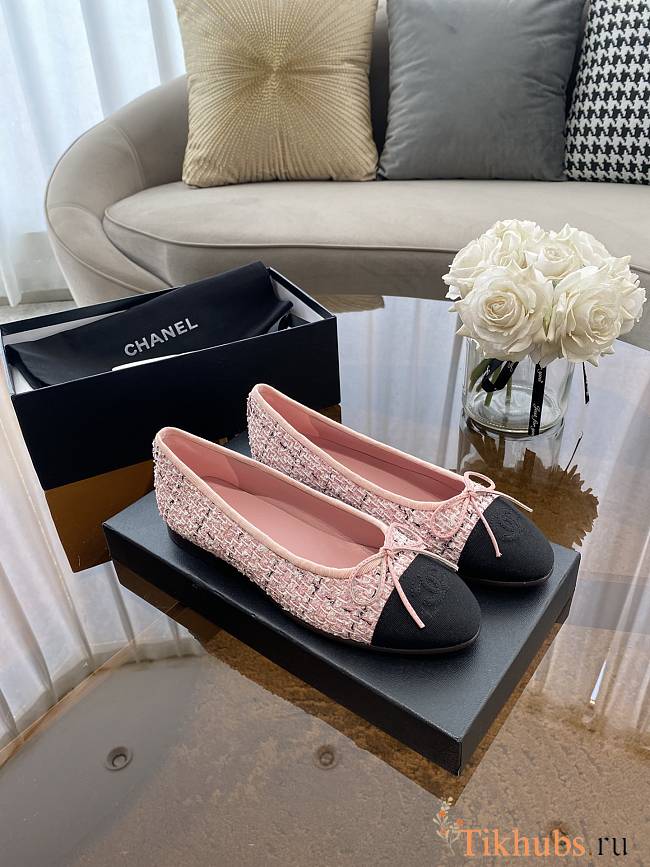 Chanel Ballerina Flat Tweet Pink  - 1