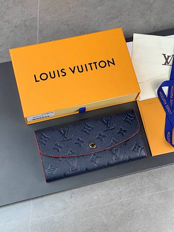 Louis Vuitton LV Wallet Emilie Navy Blue 19 x 10 x 2 cm