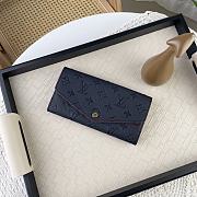 Louis Vuitton LV Wallet Monogram Navy Blue Red Sarah 19 x 10.5 x 2 cm - 1