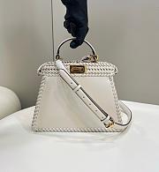 Fendi Peekaboo White Matching Threading Small 27x21x11cm - 1