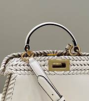 Fendi Peekaboo White Matching Threading Small 27x21x11cm - 5