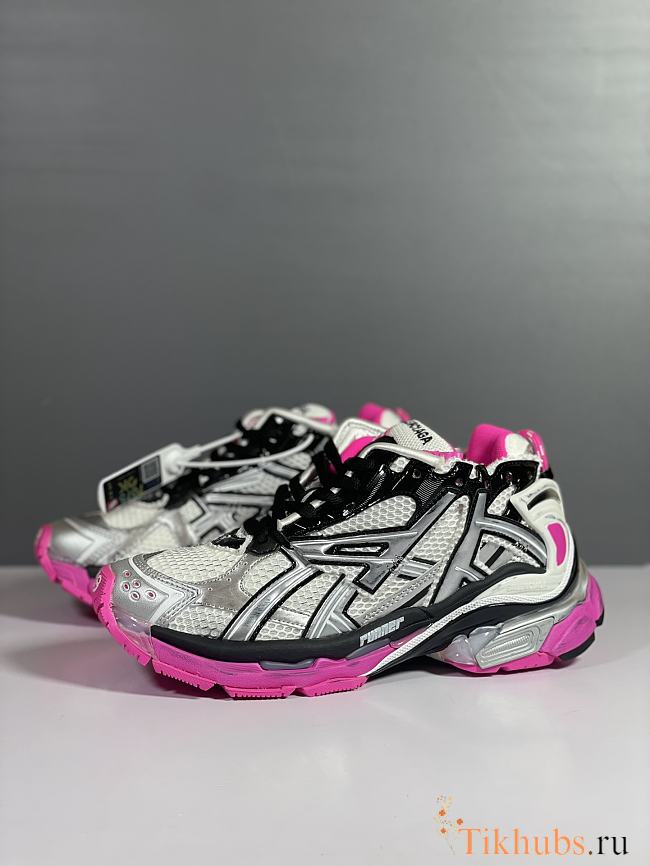 Balenciaga Runner Sneaker Silver Black Neon Pink  - 1