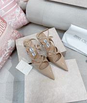 Jimmy Choo Azia Pump 95 Beige Patent Heel - 1