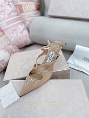 Jimmy Choo Azia Pump 95 Beige Patent Heel - 5