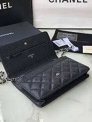 Chanel Wallet On Chain Caviar Black Silver 19x12x13cm - 3