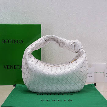 Bottega Veneta Teen Jodie Shoulder Bag White 36x21x13cm