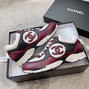 Chanel Trainers Calfskin Light Burgundy Sneakers - 3