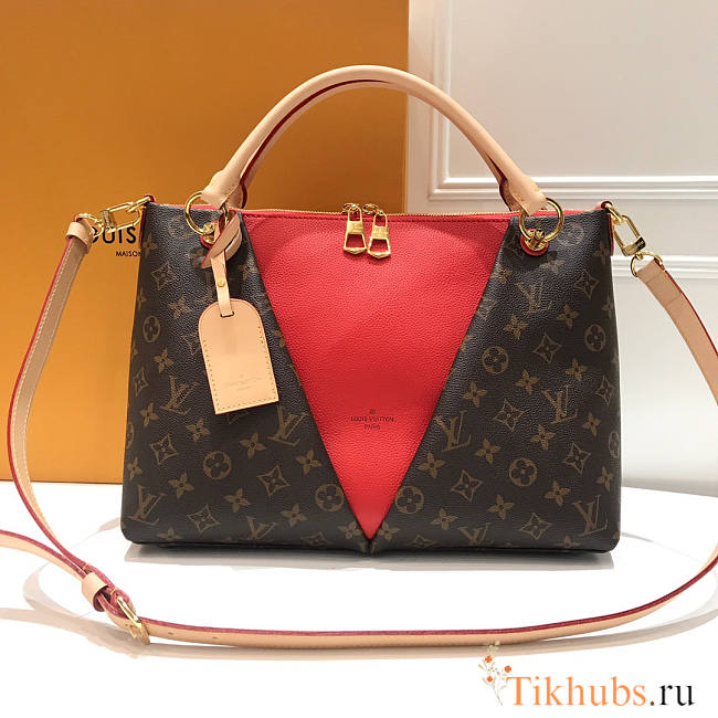 Louis Vuitton LV Monogram V tote MM Red 36x27x16cm - 1