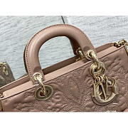 Dior Lady D-joy Pink Lambskin with Ornamental 26 x 13.5 x 5 cm - 5