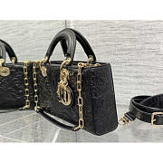 Dior Lady D-joy Black Lambskin with Ornamental 26 x 13.5 x 5 cm - 5