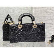 Dior Lady D-joy Black Lambskin with Ornamental 26 x 13.5 x 5 cm - 4