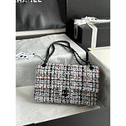Chanel Double Flap Tweed Shoulder Bag Multi Color 25cm - 1